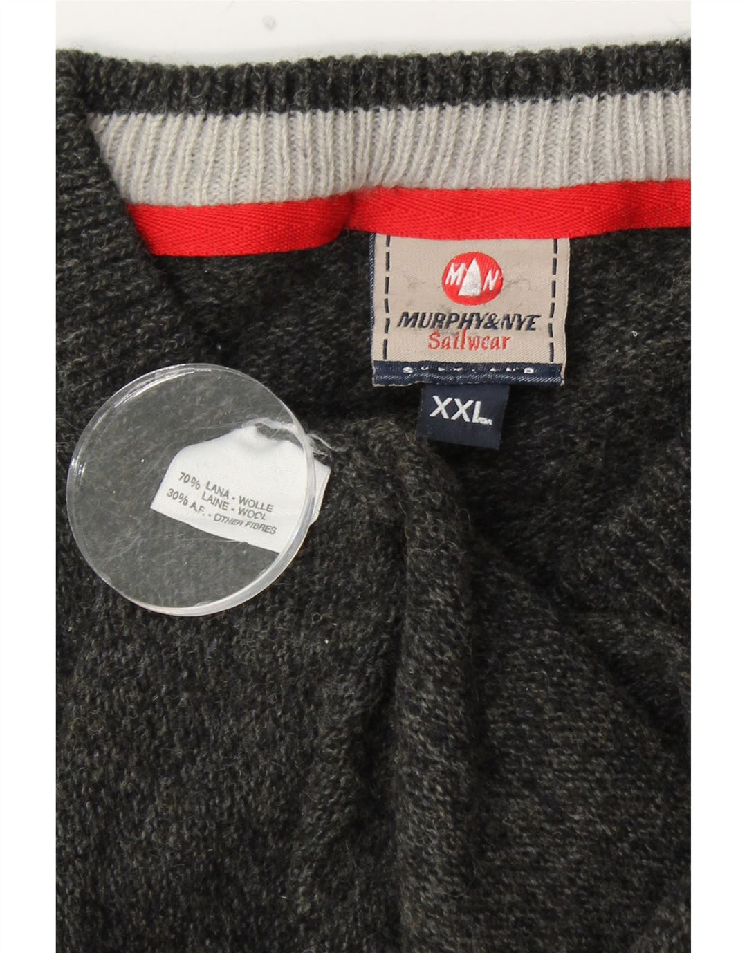 MURPHY & NYE Herre V-hals sweater 2XL sort uld