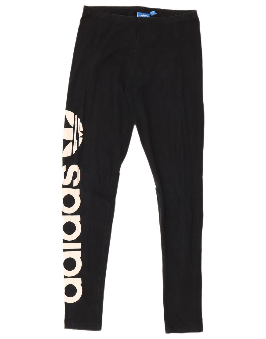 Adidas Dame Grafiske Leggings UK 12 Medium Sort Bomuld