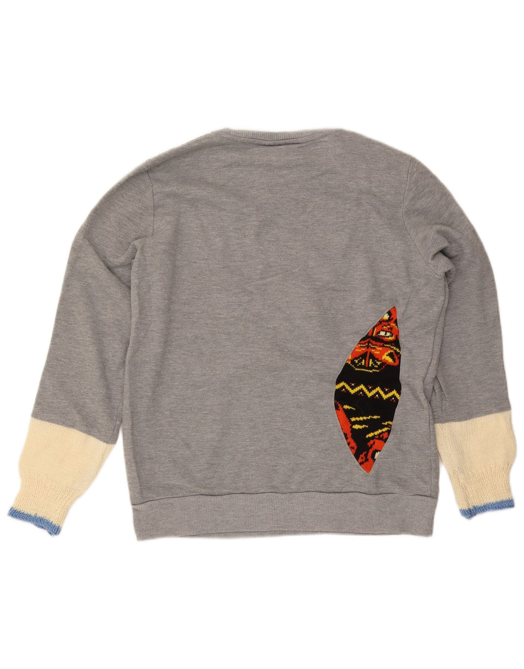 Fila Dame Grafisk Sweatshirt Jumper UK 16 Large Grey Colourblock