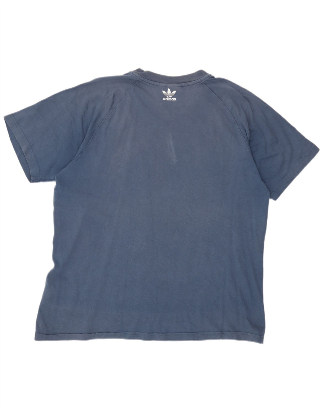 Adidas Grafisk T-shirt top mellemblå bomuld til mænd