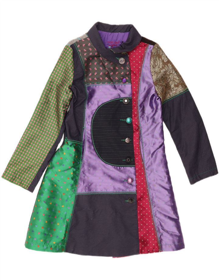 Desigual Dame Overfrakke EU 44 XL Flerfarvet Patchwork Polyester