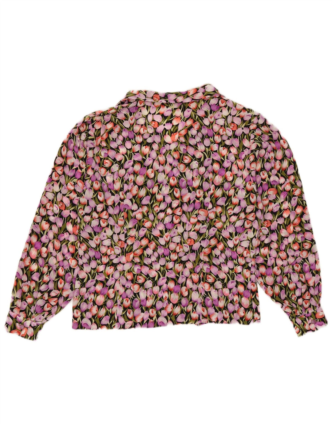 Vintage dameskjorte bluse UK 12 Medium Multicolored Floral