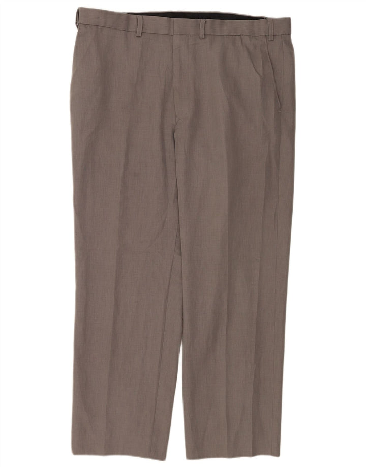 Marks & Spencer Straight Chino-bukser til mænd W38 L28 Grå polyester