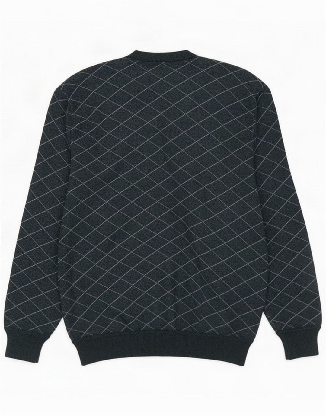 Giuliano Herre V-hals sweater IT 50 Medium Grøn ternet uld