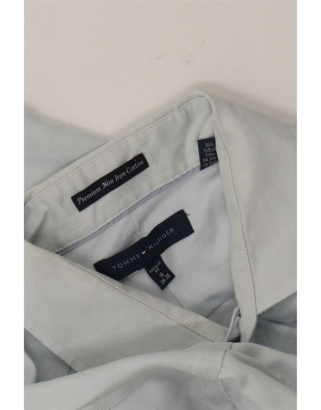 Tommy Hilfiger Herre Regular Fit skjorte str. 16 Large Blue Cotton