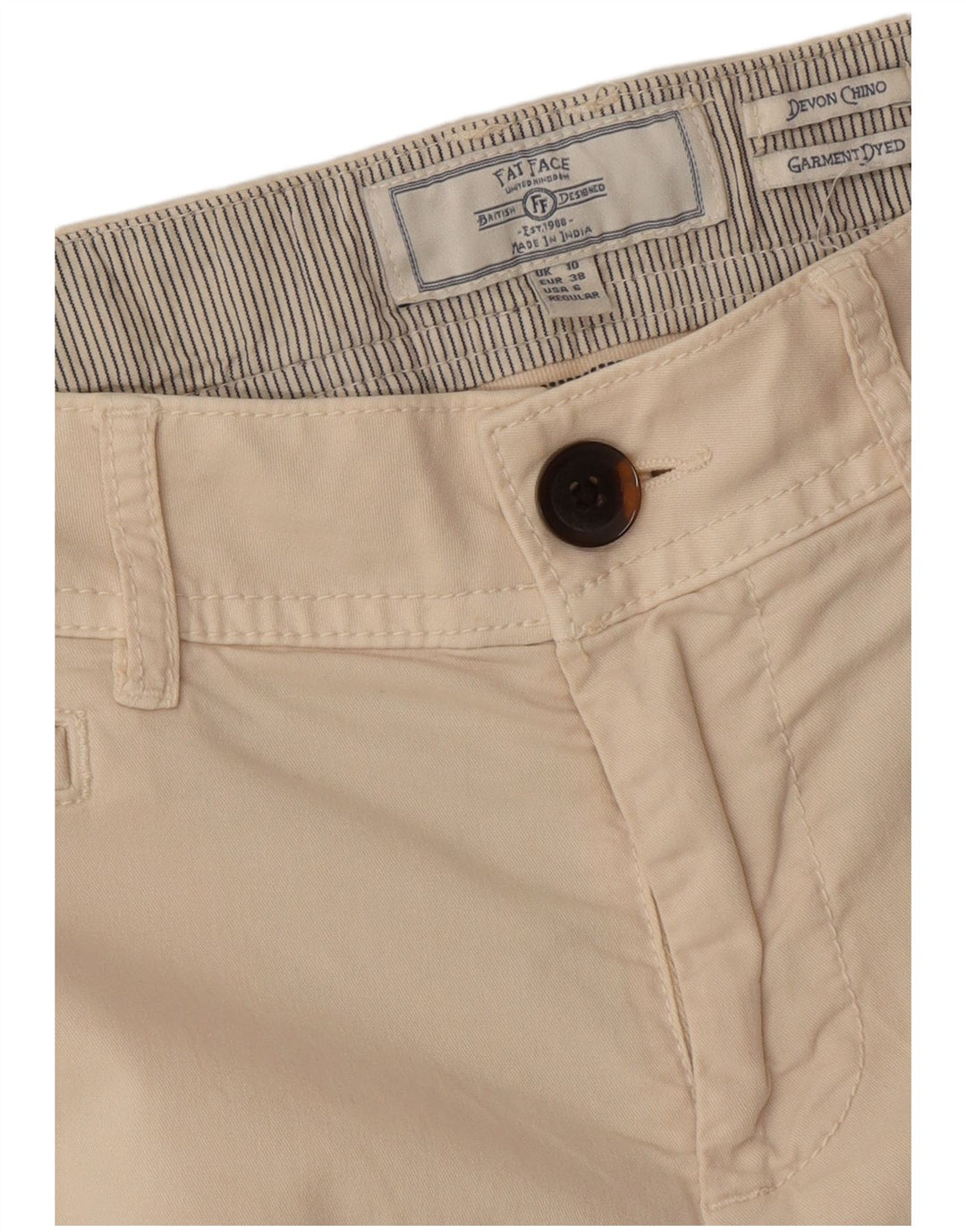 Fat Face Dame Devon Slim Chino Bukser UK 10 Small W30 L26 Off White
