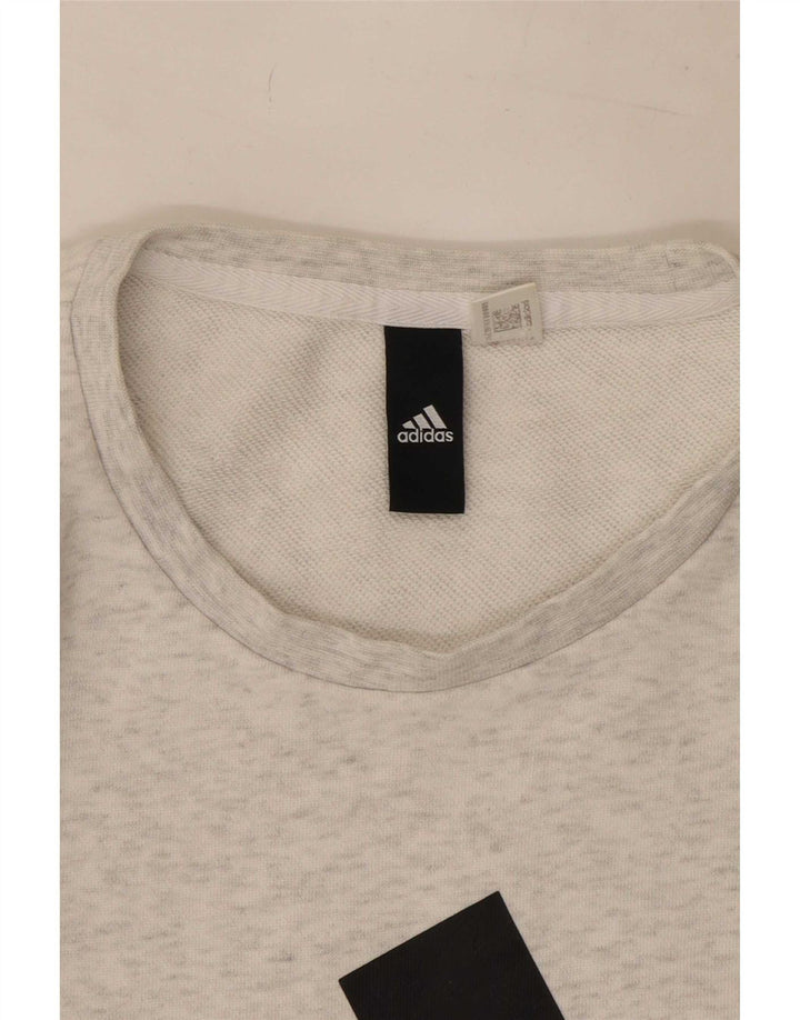 Adidas Herre grafisk sweatshirt Jumper Medium Grey Flecked