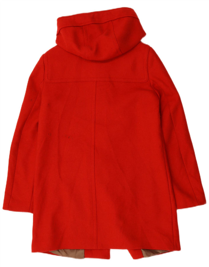 Benetton Dame Hooded Duffel Coat UK 12 Medium Red Wool
