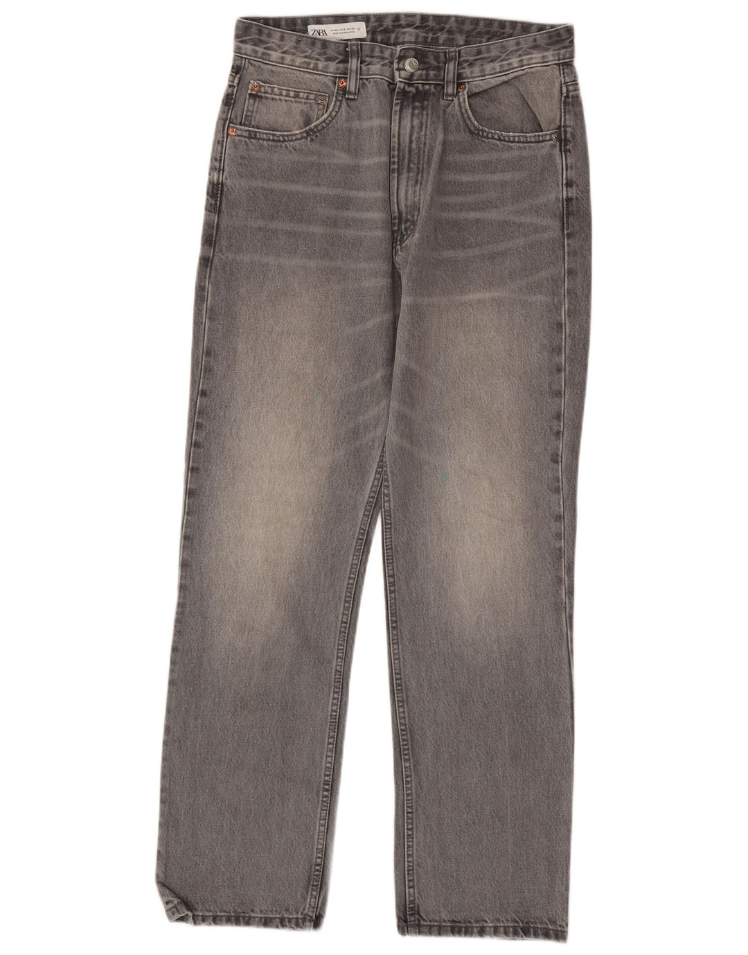Zara Dame Straight Jeans EU 40 Medium W30 L29 Grå
