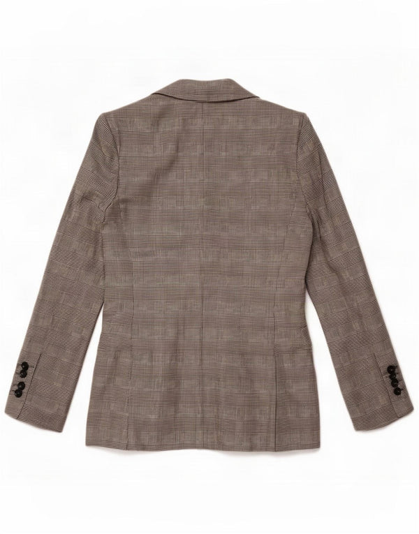 Gianfranco Ferre Womens 1 Button Blazer Jacket UK 16 Large Grey Plaid Wool