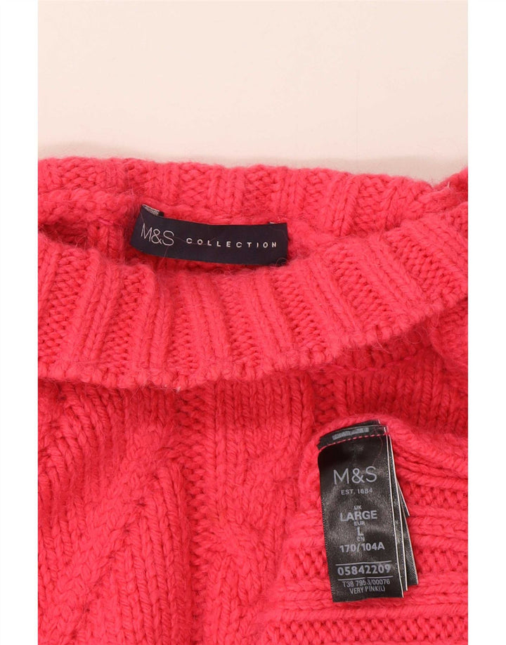 Marks & Spencer Dame Turtle Neck Jumper Sweater UK 16 Large Pink