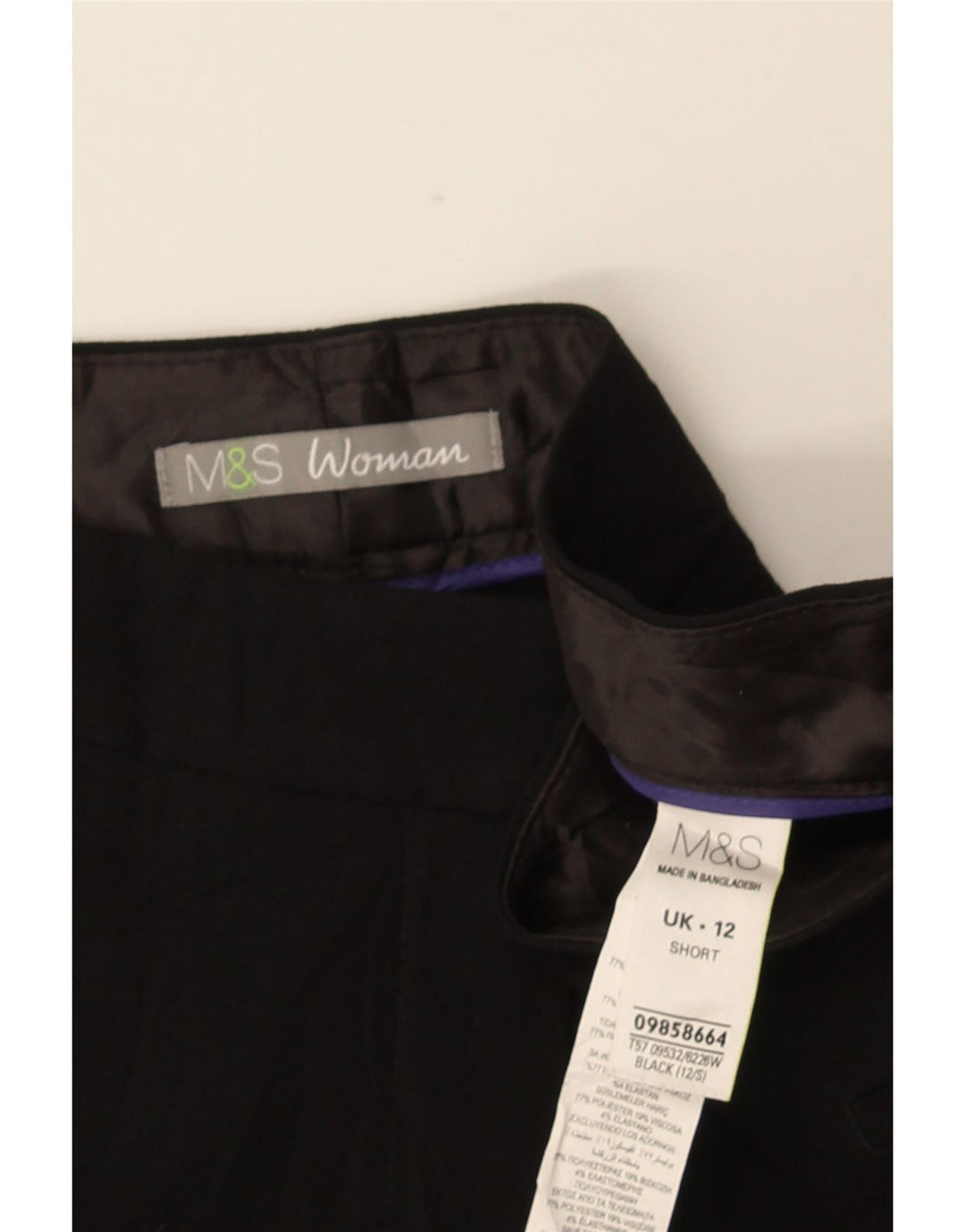 MARKS & SPENCER Dame Cropped Trousers UK 12 Medium W32 L27 Black