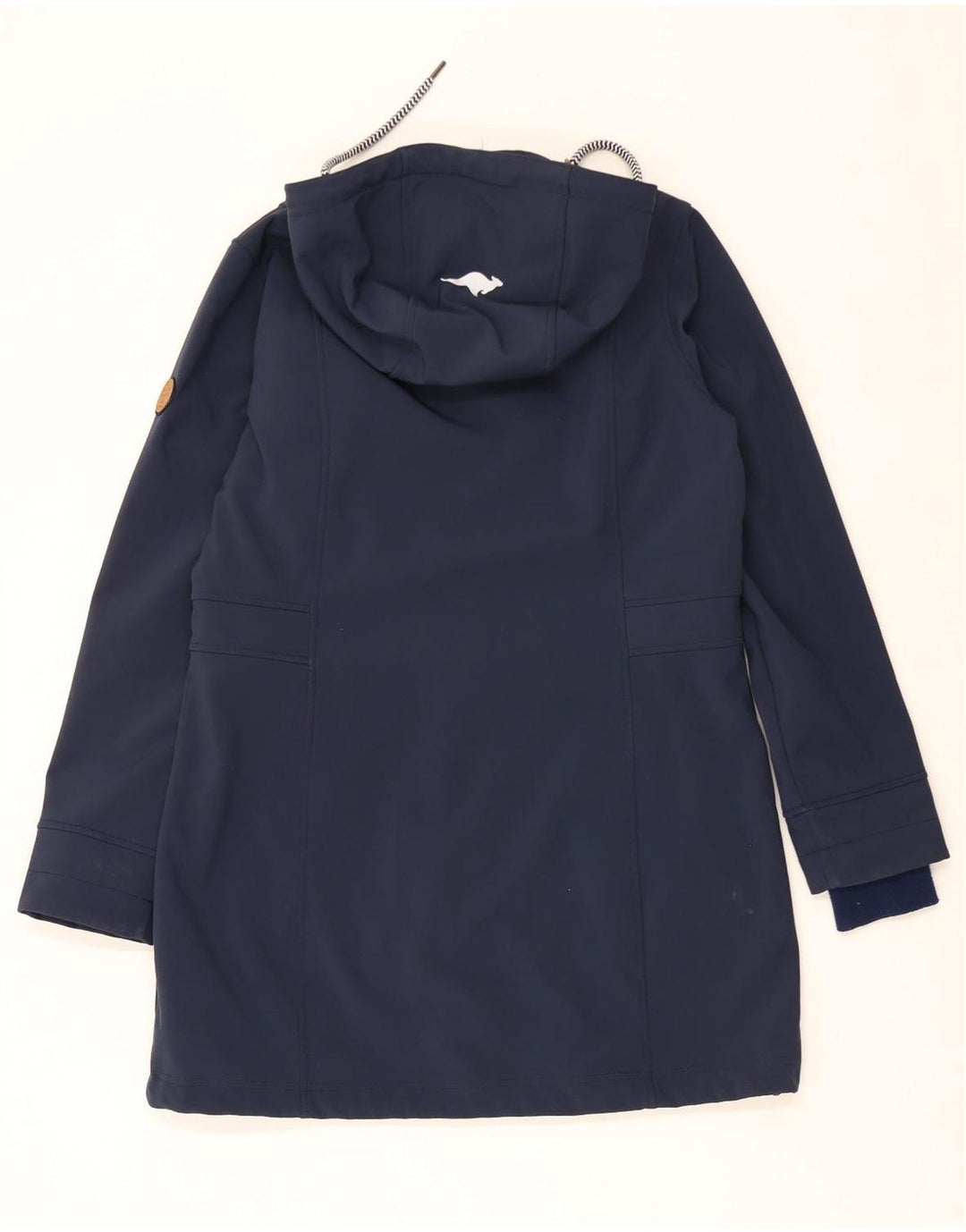 KANGAROOS Womens Graphic Hooded Windbreaker Coat UK 12 Medium  Navy Blue Vintage Kangaroos and Second-Hand Kangaroos from Messina Hembry 