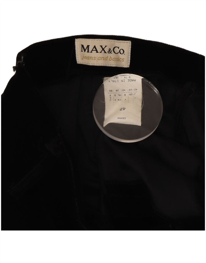 MAX & CO. Damefløjlsnederdel UK 10 Small W27 Black Acryl