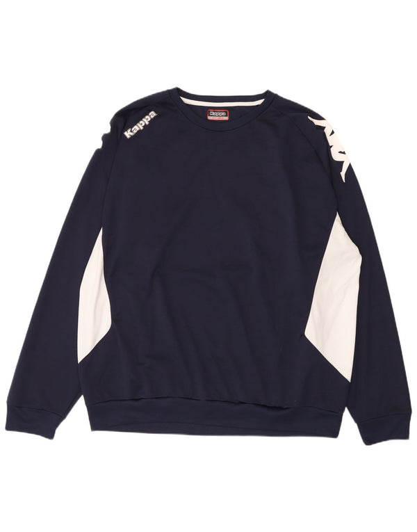 Kappa Herre Sweatshirt Jumper 3XL Navy Blue Colourblock