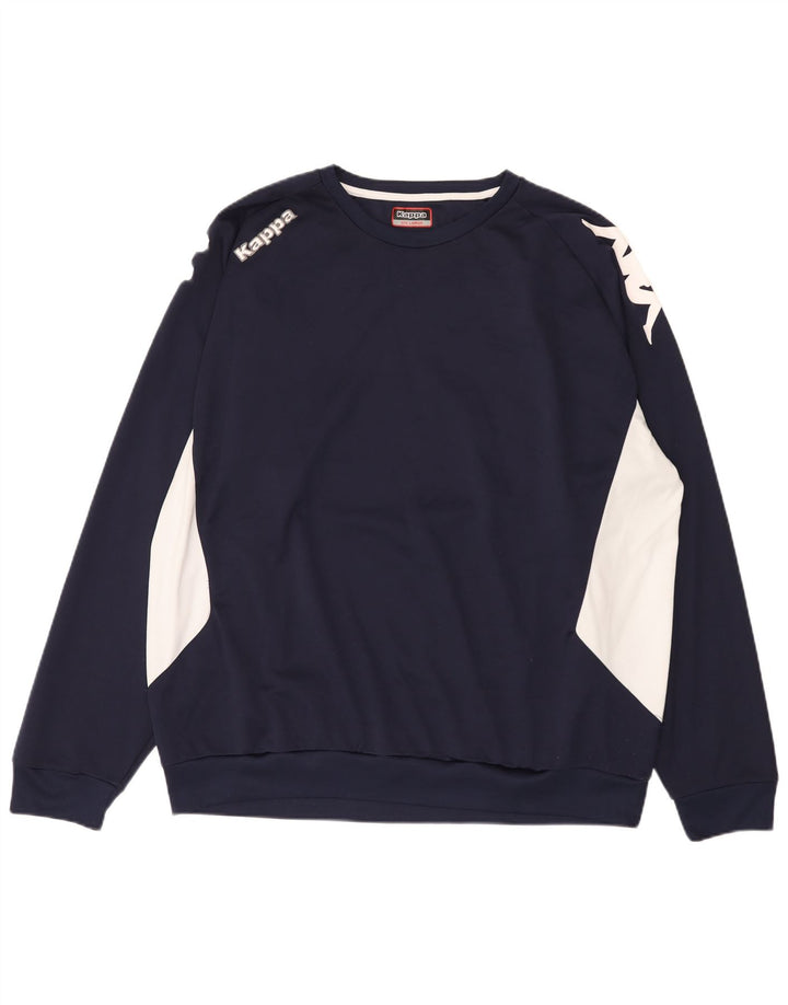 Kappa Herre Sweatshirt Jumper 3XL Navy Blue Colourblock