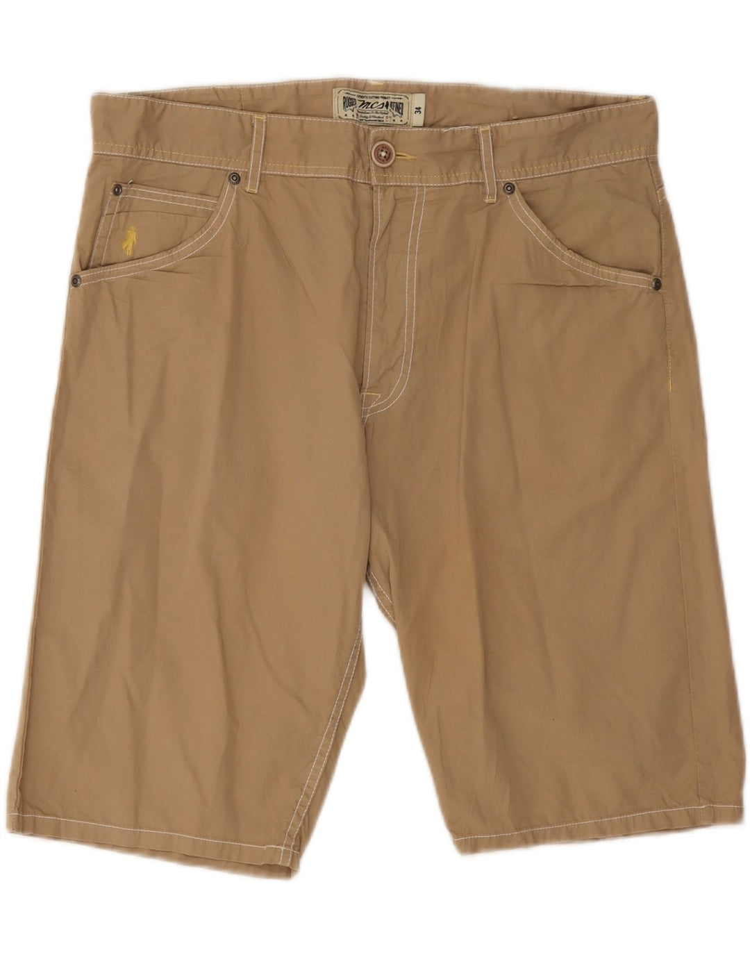 Marlboro Classics Herre Casual Shorts W34 Stor Beige Bomuld