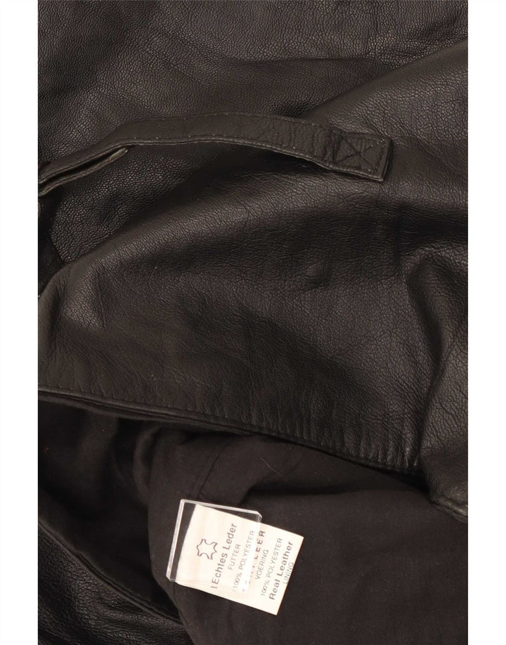 Vintage herre læder vest, stor sort