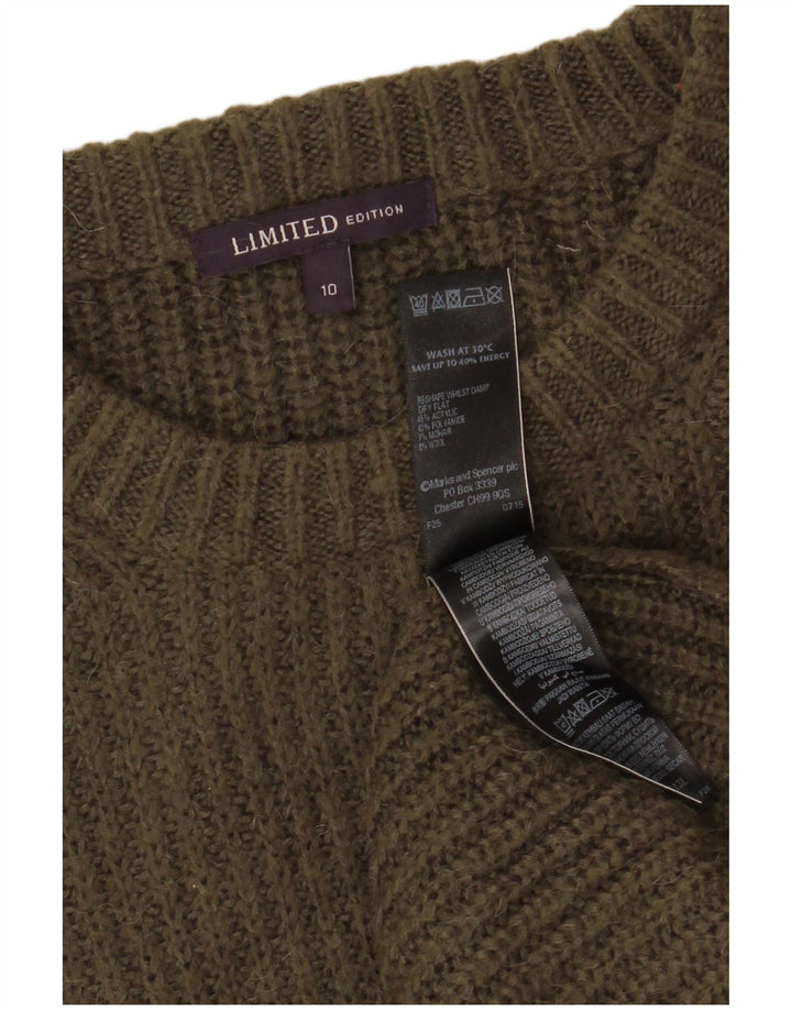 Marks & Spencer Dame sweater med rund hals DK 10 Lille grøn akryl