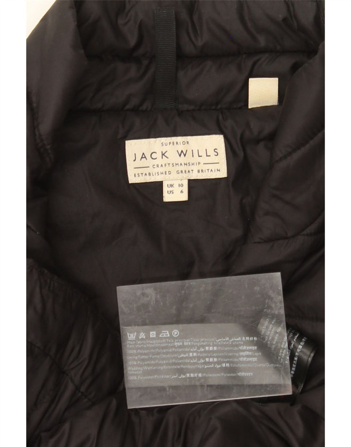 JACK WILLS Womens Padded Jacket UK 10 Small Black Polyamide
