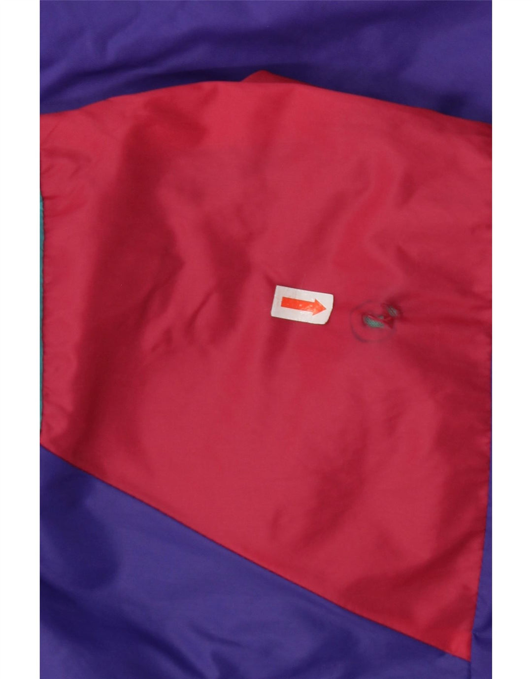 VINTAGE Herre Loose Fit Hættejakke anorak UK 36 Small Purple Colourblock