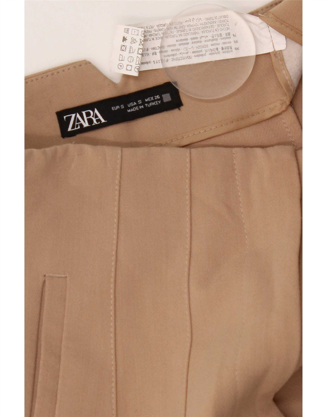 Zara koniske chinobukser til kvinder Small W26 L26 brun polyester