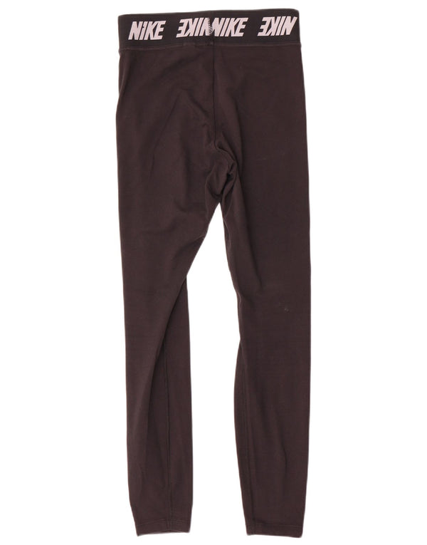 Nike Dame Grafiske Leggings UK 8 Lille Sort