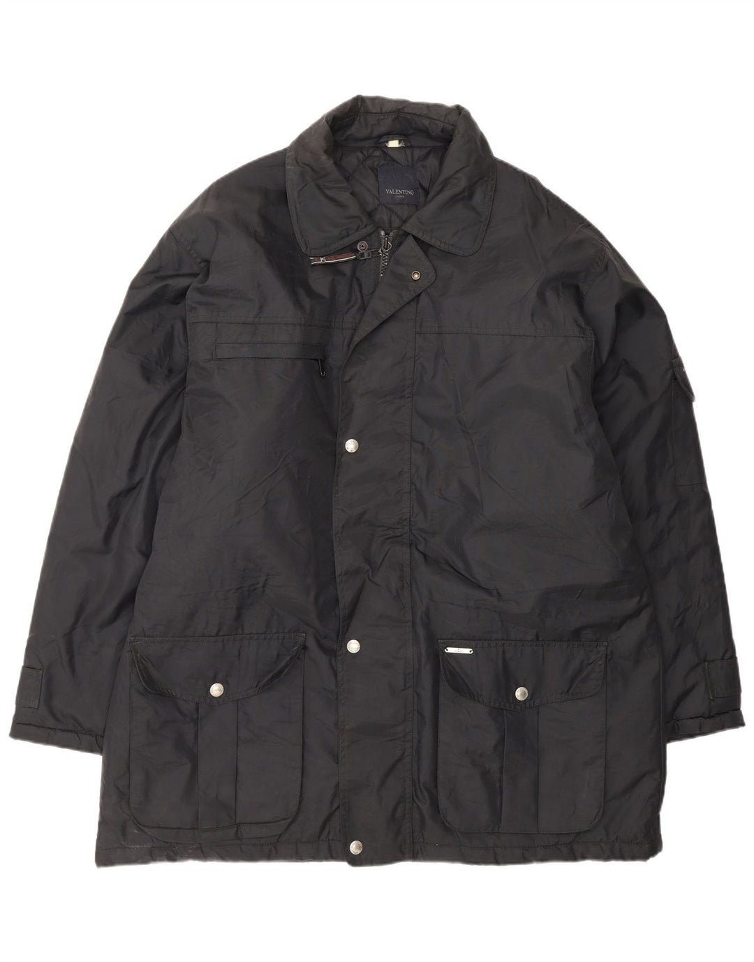 Valentino Herre Windbreaker Coat IT 54 2XL Sort Polyamid