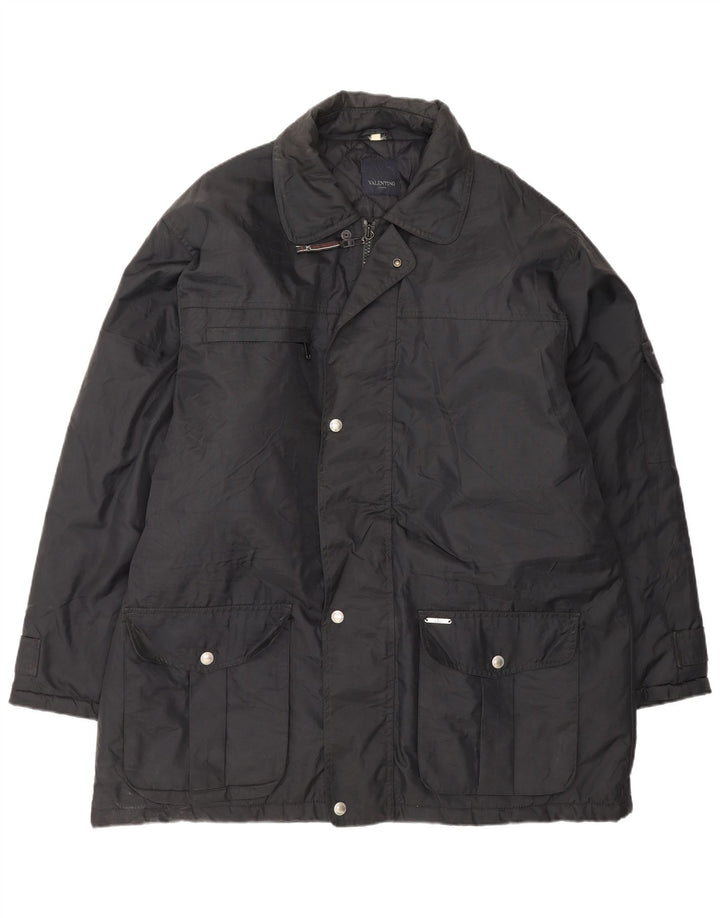 Valentino Herre Windbreaker Coat IT 54 2XL Sort Polyamid