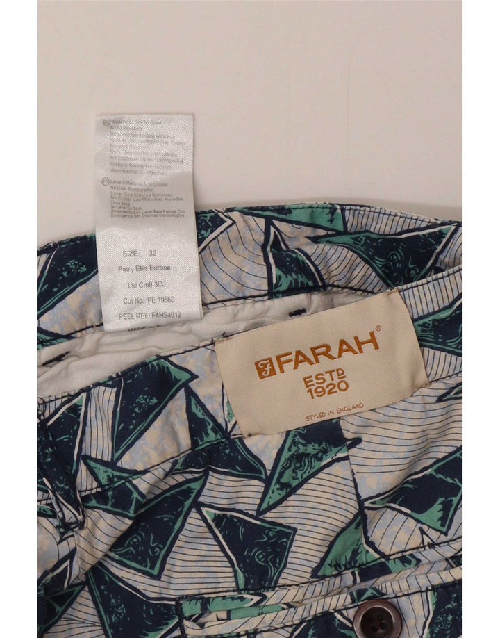 Farah Chino Shorts til mænd W32 Medium Flerfarvet geometrisk bomuld