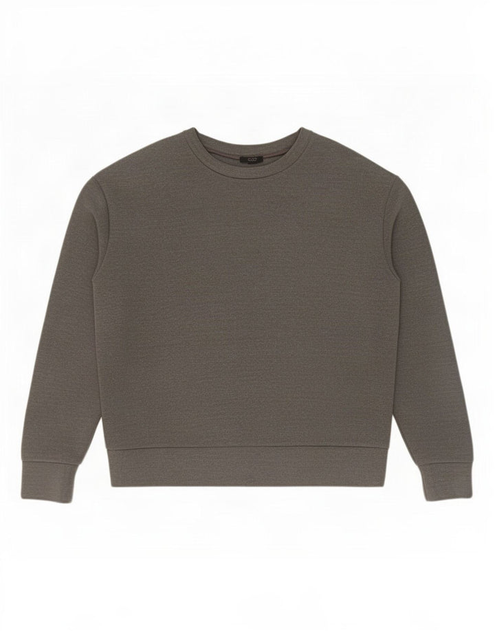 Cos Herre Sweatshirt Jumper Medium Grey Flecked Polyester