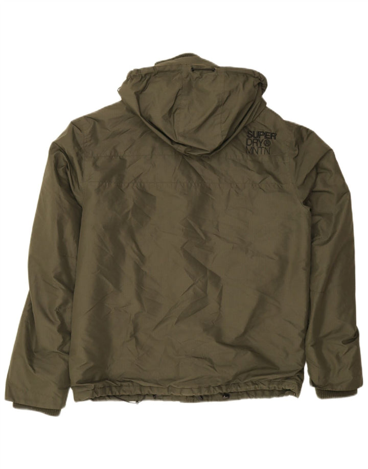Superdry Windbreaker-jakke med hætte til mænd UK 38 Medium Khaki