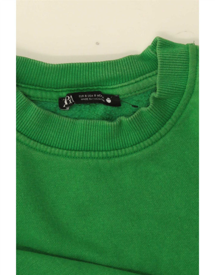 Zara Dame Sweatshirt Jumper UK 10 Lille Grøn