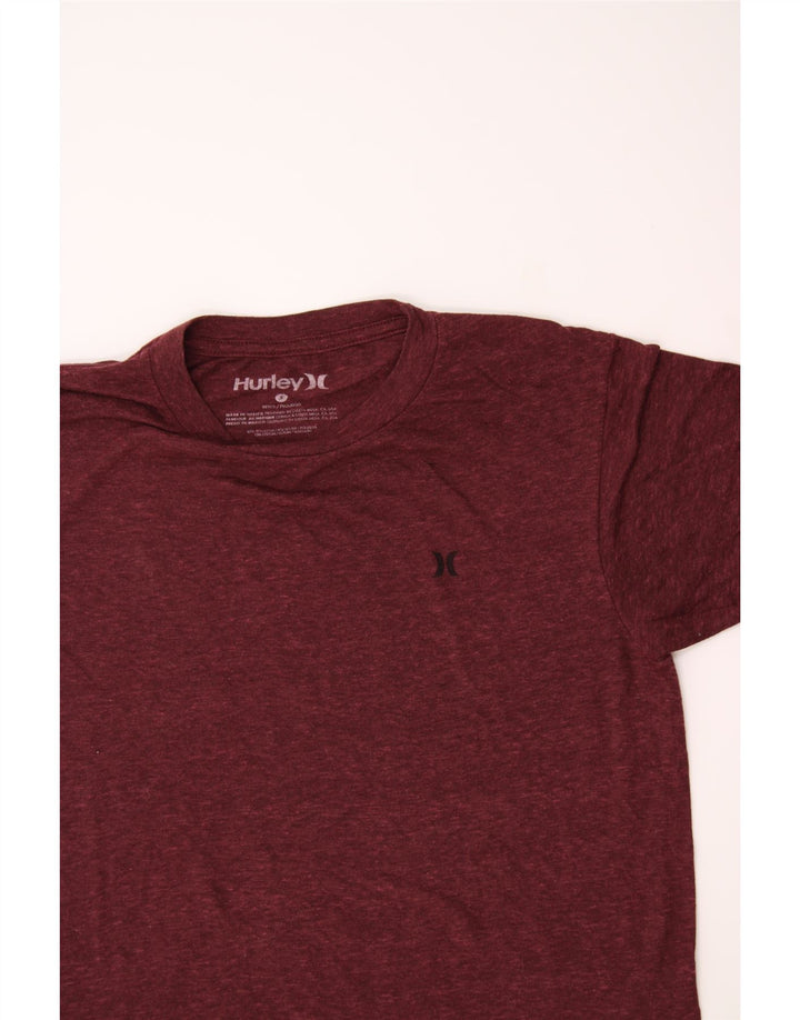 HURLEY Mens T-Shirt Top Small Maroon Polyester Vintage Hurley and Second-Hand Hurley from Messina Hembry 