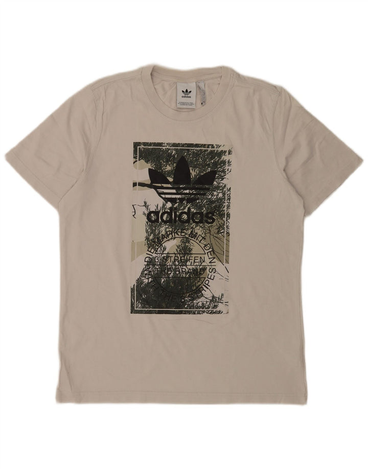 Adidas Grafisk T-shirt top til mænd Medium hvid bomuld