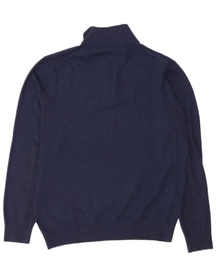 Reiss Herre Zip Neck Jumper Sweater XL Navy Blue Akryl