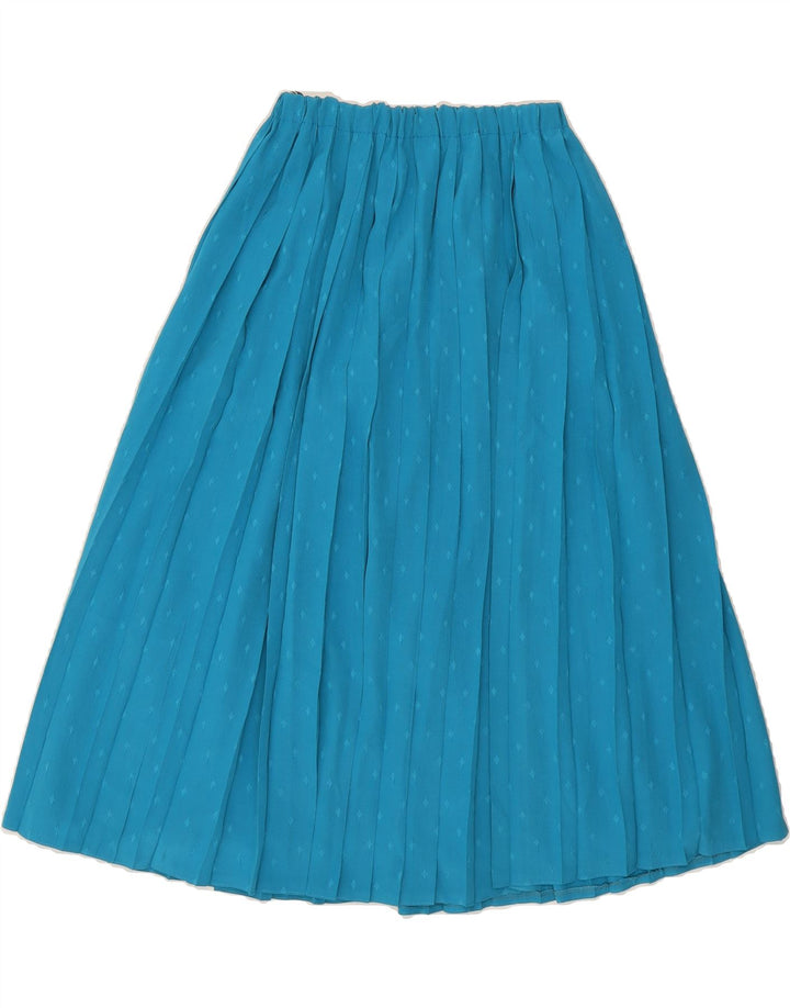 HAMMER Womens Pleated A-Line Skirt W26 Small Blue Spotted Polyamide Vintage Hammer and Second-Hand Hammer from Messina Hembry 