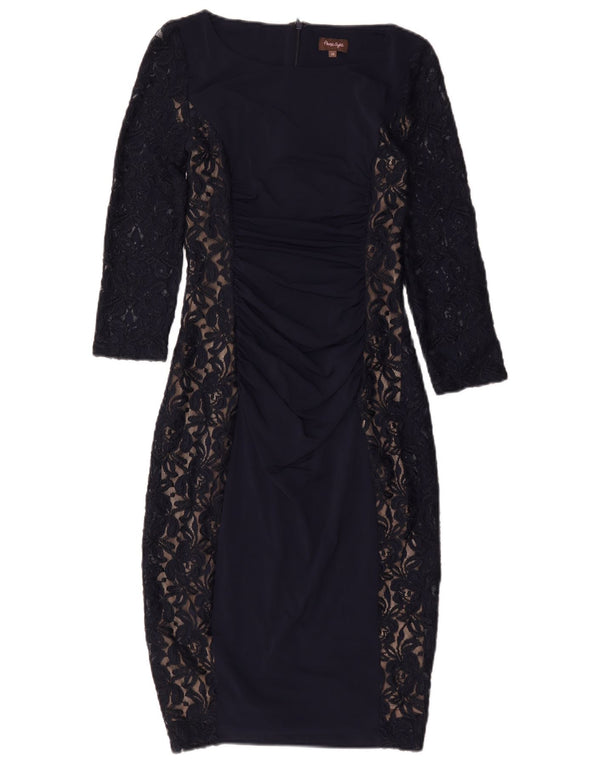 Phase Eight Womens 3/4-ærmet Bodycon Dress UK 10 Small Navy Blue Floral