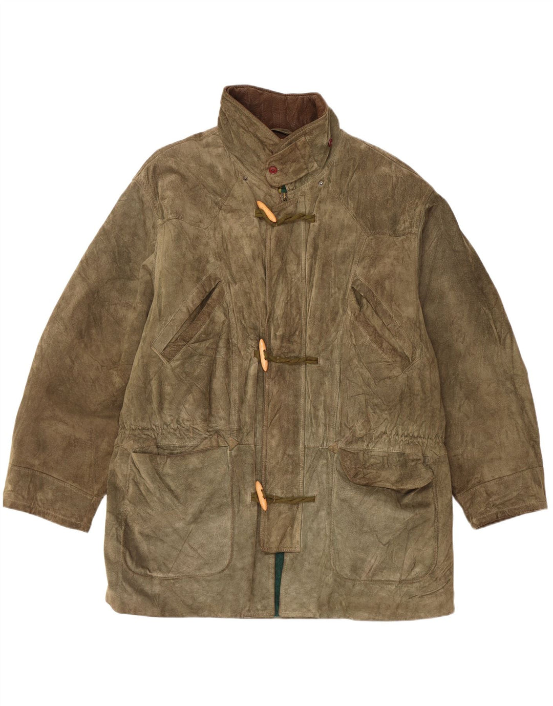 Vintage Dame Ruskind Duffle Coat UK 42 XL Khaki