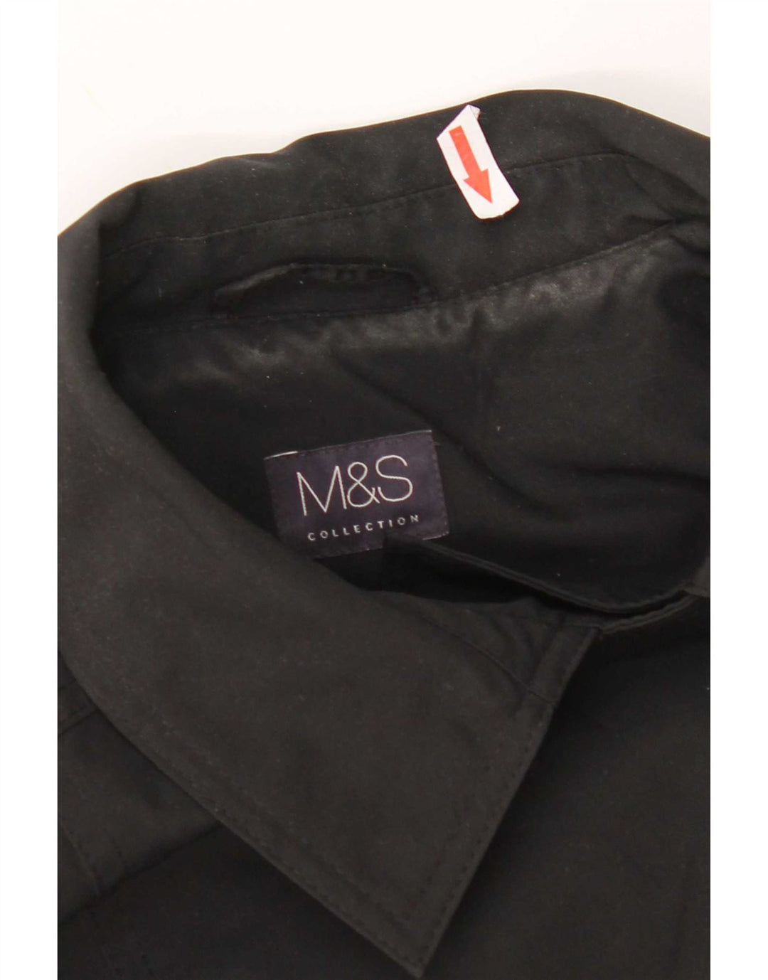 Marks & Spencer Trench Coat til kvinder UK 16 Stor sort polyester