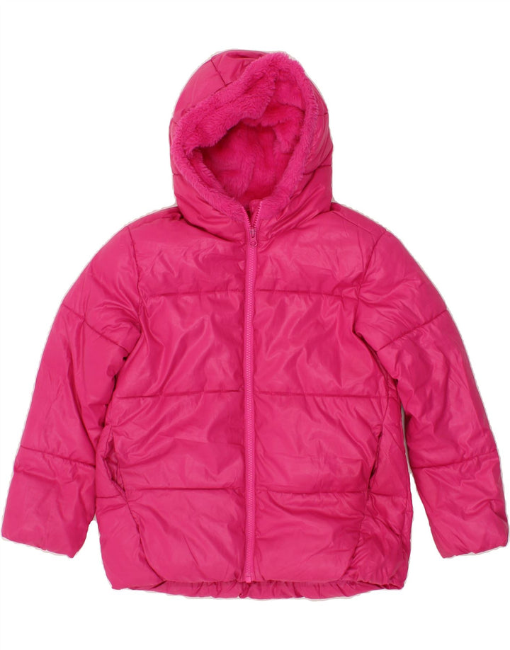 BENETTON Girls Hooded Padded Jacket 9-10 Years Pink Vintage Benetton and Second-Hand Benetton from Messina Hembry 
