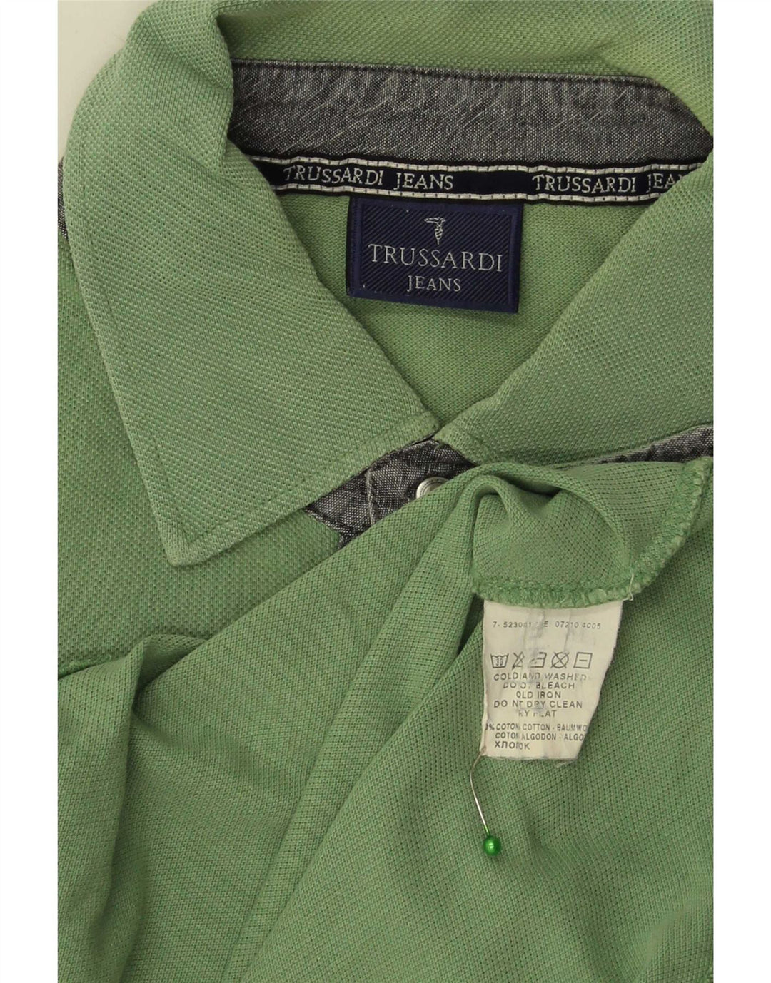 Trussardi Jeans Poloskjorte til mænd mellemgrøn bomuld