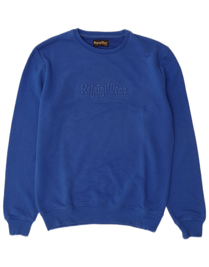 Refrigiwear Herre Grafisk Sweatshirt Jumper Lille Blå Bomuld