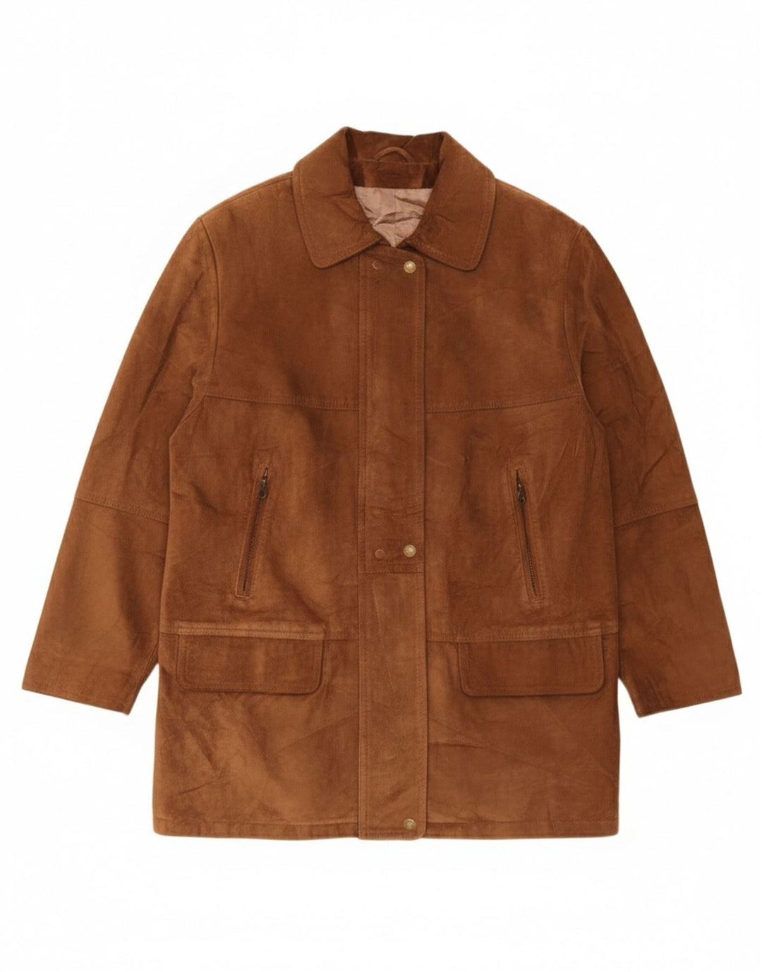 Sauria Dame Ruskind Overfrakke EU 44 XL Brun Læder