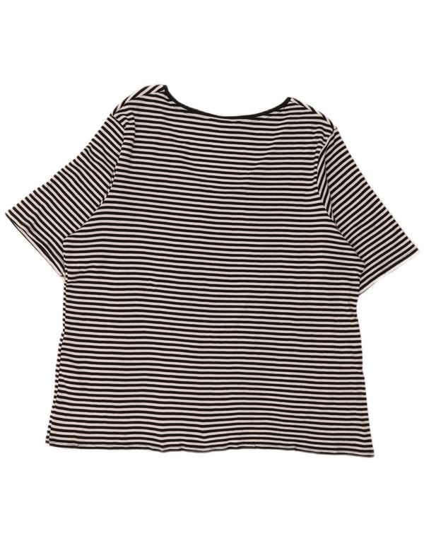 Marks & Spencer T-shirt top til kvinder UK 22 3XL sort nålestribet bomuld