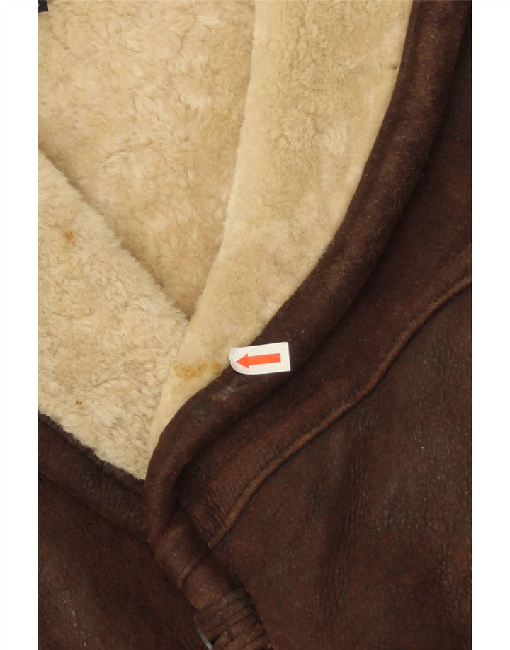 WESTBURY Shearling-jakke til mænd IT 56 3XL brunt læder