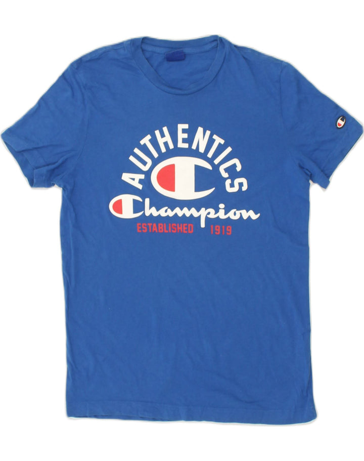 CHAMPION Mens Authentic Graphic T-Shirt Top Small Blue | Vintage Champion | Thrift | Second-Hand Champion | Used Clothing | Messina Hembry 