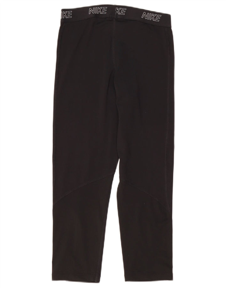 Nike Dame Dri Fit Grafiske Capri Leggings UK 12 Medium Sort