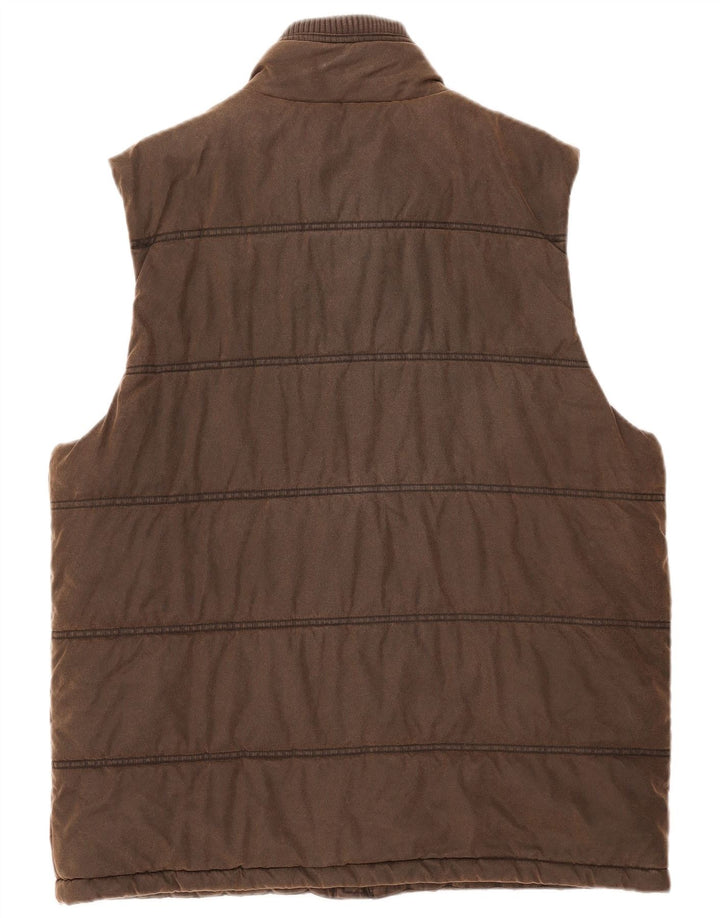 WEIRD FISH Herre Polstret Gilet UK 40 Large Brown Polyester