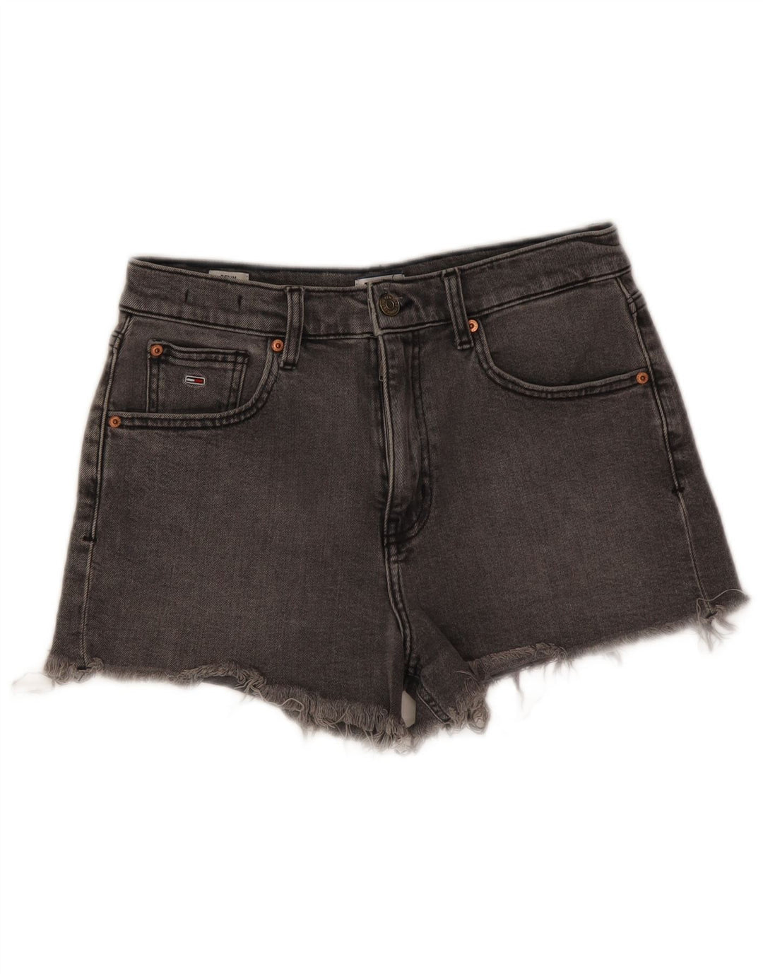 Tommy Hilfiger Dame Denim Shorts W27 Små Grå Bomuld